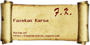 Fazekas Karsa névjegykártya